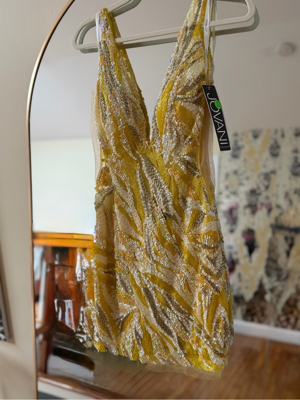 Jovani 43736 - Beaded Plunging V-Neck Party Dress ~ NWT Size 4 ~ SHOWSTOPPER - Picture 3 of 12